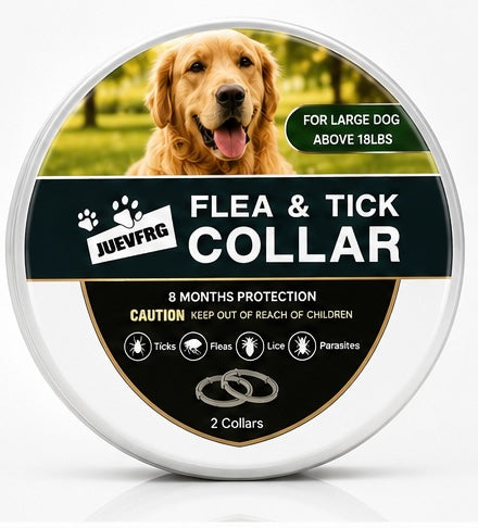 Premium Flea & Tick Collar for Large Dogs | 8-Month Protection (2-Pack)
