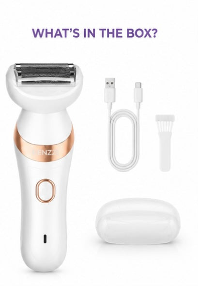 KENZZI Lady Shaver | Rechargeable Women’s Electric Razor | Wet & Dry Hair Removal