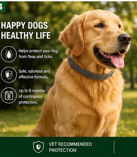 Premium Flea & Tick Collar for Large Dogs | 8-Month Protection (2-Pack)